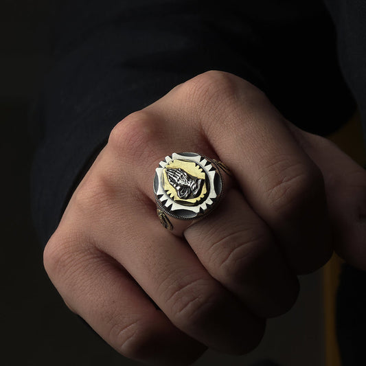 Praying Hands Biker Ring